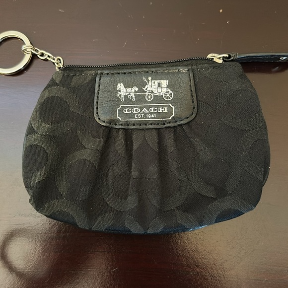Coach black zip up little key purse. Good condition - Picture 5 of 5